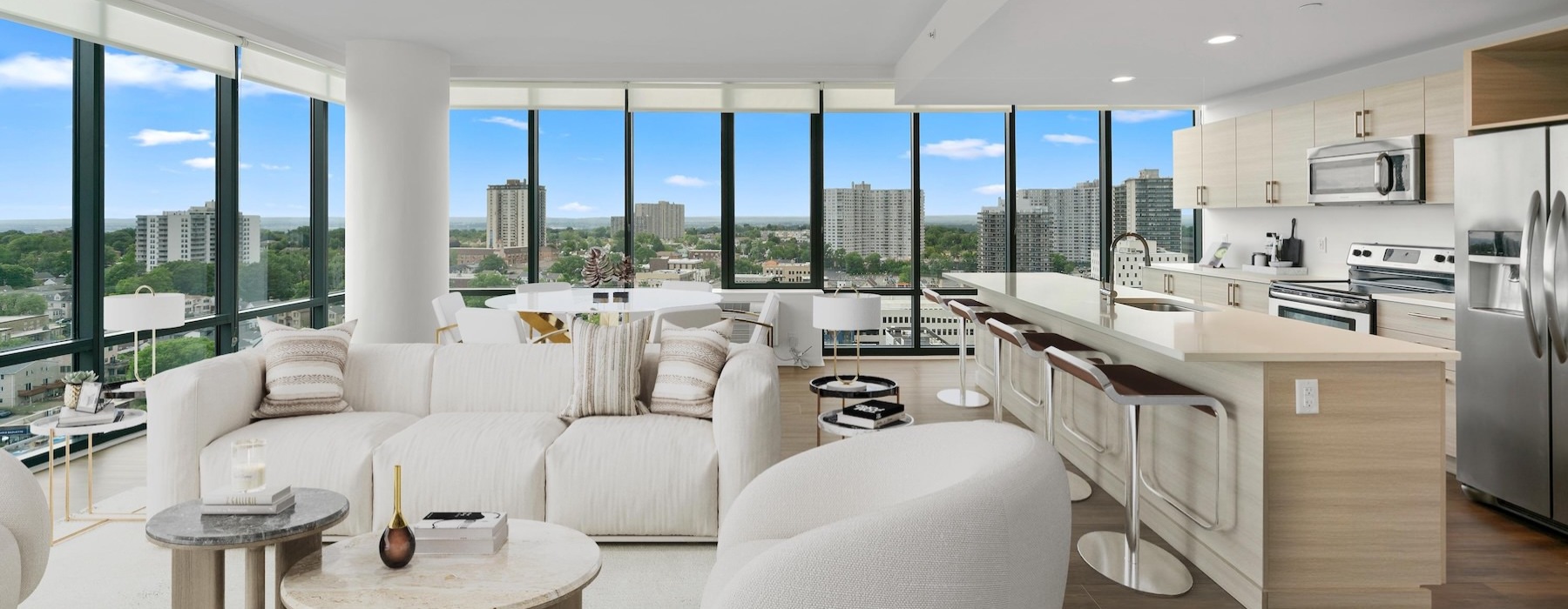 a living room with a couch and a chair